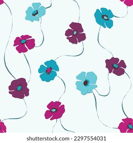 Seamless abstract floral pattern. Vector Illustration.