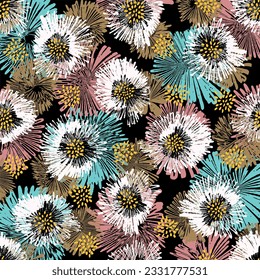 Seamless abstract floral pattern. Vector Illustration