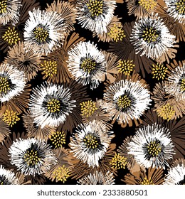 Seamless abstract floral pattern. Vector Illustration