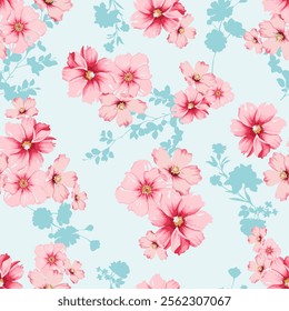 Seamless abstract floral pattern. Vector Illustration.