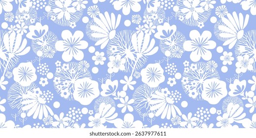 Seamless abstract floral pattern. Vector Illustration.