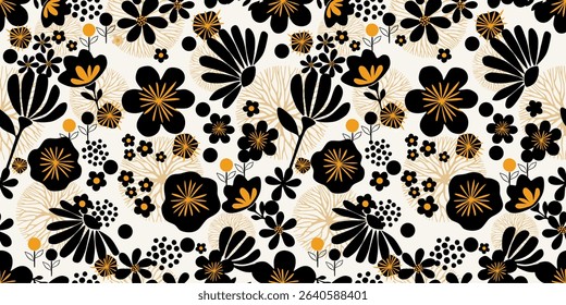 Seamless abstract floral pattern. Vector Illustration.