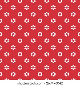 Seamless abstract floral pattern. Vector red  and white background.