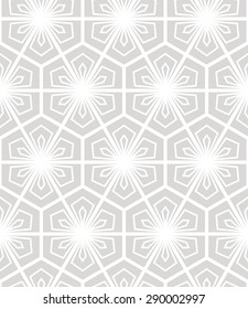 Seamless abstract floral pattern. Vector gray and white background