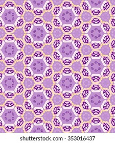 Seamless abstract floral pattern. Vector illustration with hand drawn doodle flowers.