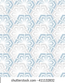 Seamless abstract floral pattern. Vector gray, blue and white background.