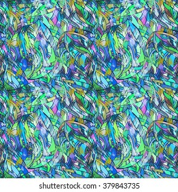 Seamless abstract floral pattern, wild jungle, vector.