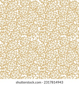 Seamless abstract floral pattern. yellow and white vector background. Geometric leaf ornament. Graphic modern pattern