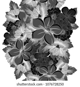 Seamless abstract floral pattern. For your fabric design, clothing, printed matter. Postcards, greeting cards and invitations for birthday, wedding, Valentine's day, party. Vector illustration