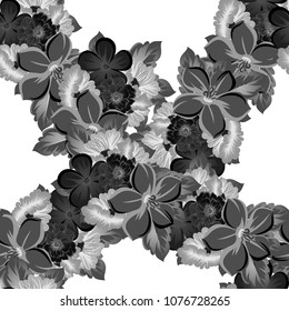 Seamless abstract floral pattern. For your fabric design, clothing, printed matter. Postcards, greeting cards and invitations for birthday, wedding, Valentine's day, party. Vector illustration
