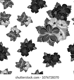 Seamless abstract floral pattern. For your fabric design, clothing, printed matter. Postcards, greeting cards and invitations for birthday, wedding, Valentine's day, party. Vector illustration