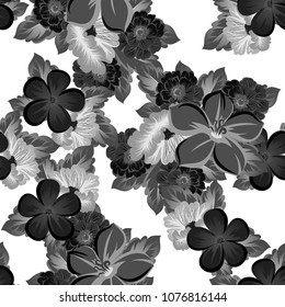 Seamless abstract floral pattern. For your fabric design, clothing, printed matter. Postcards, greeting cards and invitations for birthday, wedding, Valentine's day, party. Vector illustration