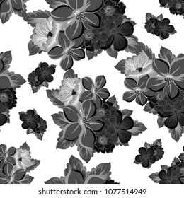 Seamless abstract floral pattern. For your fabric design, clothing, printed matter. Postcards, greeting cards and invitations for birthday, wedding, Valentine's day, party. Vector illustration