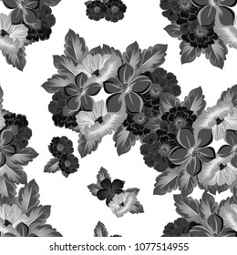 Seamless abstract floral pattern. For your fabric design, clothing, printed matter. Postcards, greeting cards and invitations for birthday, wedding, Valentine's day, party. Vector illustration
