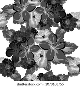 Seamless abstract floral pattern. For your fabric design, clothing, printed matter. Postcards, greeting cards and invitations for birthday, wedding, Valentine's day, party. Vector illustration