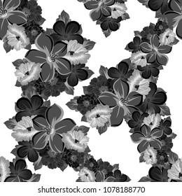 Seamless abstract floral pattern. For your fabric design, clothing, printed matter. Postcards, greeting cards and invitations for birthday, wedding, Valentine's day, party. Vector illustration