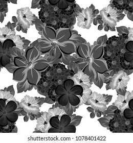Seamless abstract floral pattern. For your fabric design, clothing, printed matter. Postcards, greeting cards and invitations for birthday, wedding, Valentine's day, party. Vector illustration