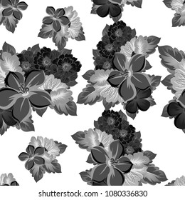 Seamless abstract floral pattern. For your fabric design, clothing, printed matter. Postcards, greeting cards and invitations for birthday, wedding, Valentine's day, party. Vector illustration