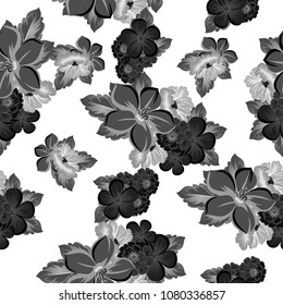 Seamless abstract floral pattern. For your fabric design, clothing, printed matter. Postcards, greeting cards and invitations for birthday, wedding, Valentine's day, party. Vector illustration