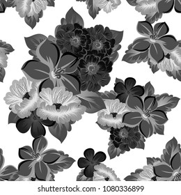 Seamless abstract floral pattern. For your fabric design, clothing, printed matter. Postcards, greeting cards and invitations for birthday, wedding, Valentine's day, party. Vector illustration