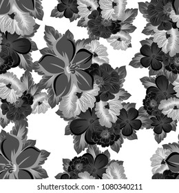 Seamless abstract floral pattern. For your fabric design, clothing, printed matter. Postcards, greeting cards and invitations for birthday, wedding, Valentine's day, party. Vector illustration