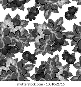 Seamless abstract floral pattern. For your fabric design, clothing, printed matter. Postcards, greeting cards and invitations for birthday, wedding, Valentine's day, party. Vector illustration