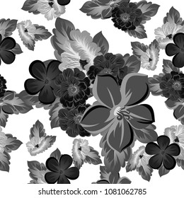 Seamless abstract floral pattern. For your fabric design, clothing, printed matter. Postcards, greeting cards and invitations for birthday, wedding, Valentine's day, party. Vector illustration