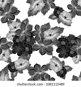Seamless abstract floral pattern. For your fabric design, clothing, printed matter. Postcards, greeting cards and invitations for birthday, wedding, Valentine's day, party. Vector illustration