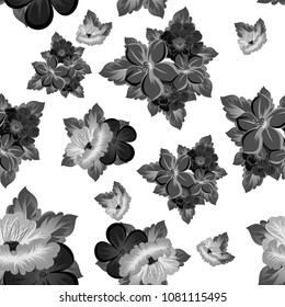 Seamless abstract floral pattern. For your fabric design, clothing, printed matter. Postcards, greeting cards and invitations for birthday, wedding, Valentine's day, party. Vector illustration