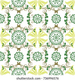 Seamless abstract floral pattern,mandala pattern