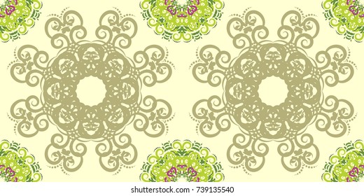 Seamless abstract floral pattern,mandala pattern
