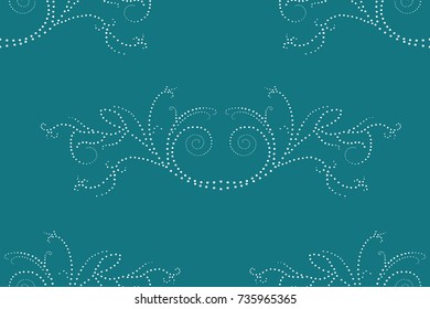 Seamless abstract floral patterns of dots. Vector dotted background.