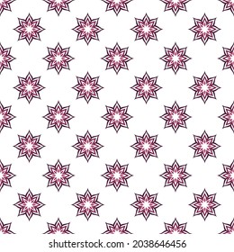 Seamless abstract floral or star pattern. Modern vector graphic. Geometric flower ornament. Ornament can be used for gift wrapping paper, pattern fills, web page background, surface textures and fabri