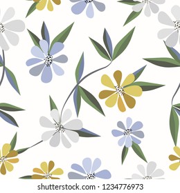 Seamless abstract floral surface pattern feminine background vector illustration for design