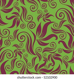 Seamless abstract floral twirl pattern (From my big "Seamless collection")