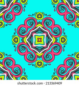 seamless abstract floral vector geometric background pattern