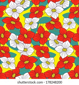 Seamless abstract floral vector illustration