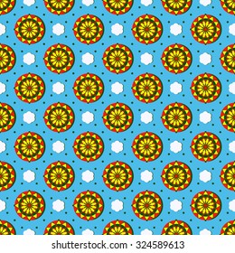 Seamless abstract floral vector illustration. Circular patterns 