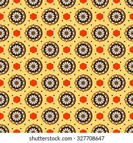 Seamless abstract floral vector illustration. Circular patterns 