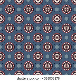 Seamless abstract floral vector illustration. Circular patterns 