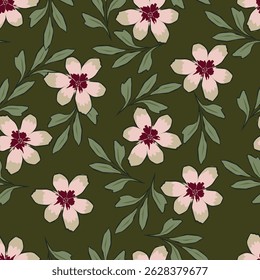 Design de padrão de papel de parede floral abstrato sem costura