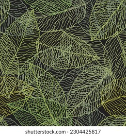 seamless abstract florall background with green leves