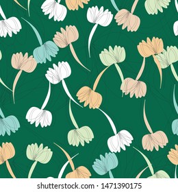 seamless abstract flower and leaces in warm background. Can use for print, template, fabric, presentation, textile, banner, poster, wallpaper, poster