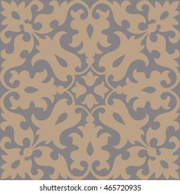 Seamless abstract flower and leaf ornament pattern