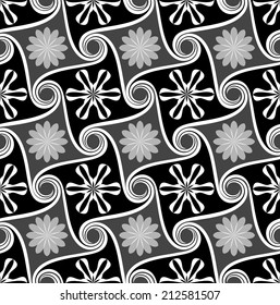 Nahtlose abstrakte blühende monochrome Vektorhintergrund.