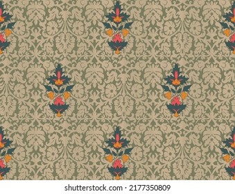 seamless abstract flower motif pattern background texture