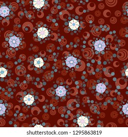 Seamless abstract flower pattern. 
Background consisting of different abstract shapes. Easy to edit.