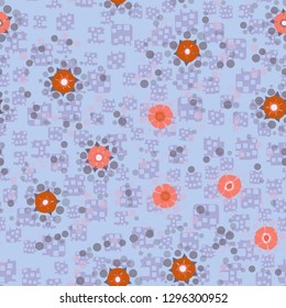 Seamless abstract flower pattern.
The background consists of figures with holes. Easy to edit.