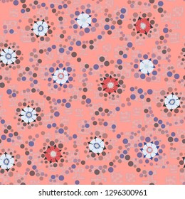 Seamless abstract flower pattern.
The background consists of figures with holes. Easy to edit.