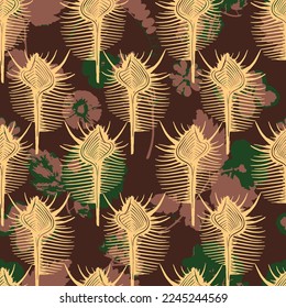Seamless abstract flower pattern. Colorful wave, colored Textured Pattern. Creative doodle art pattern
